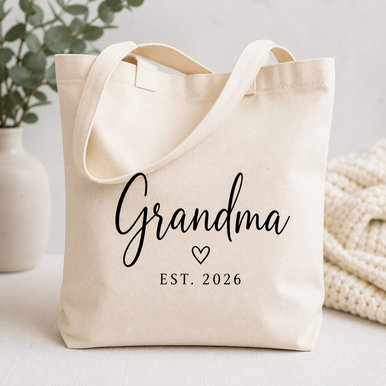 Grandma Est. Bundle | Personalized Tote + Tumbler Gift Set | Mother's Day Gift for Grandma