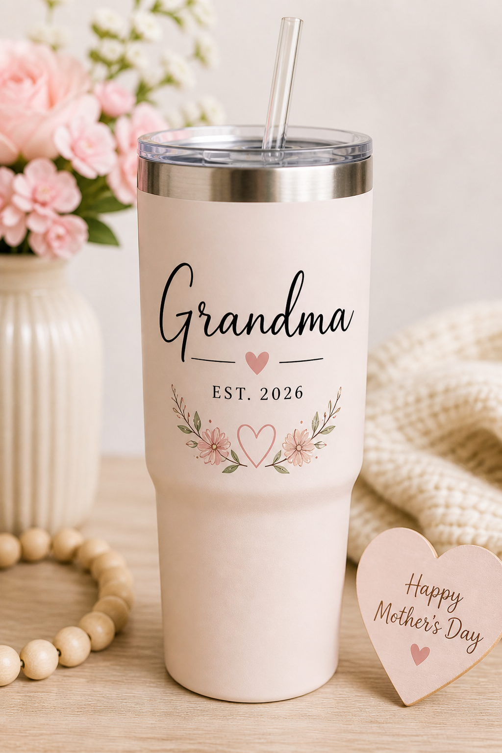Grandma Est. Tumbler | Personalized New Grandma Gift | Mother's Day Tumbler for Grandma