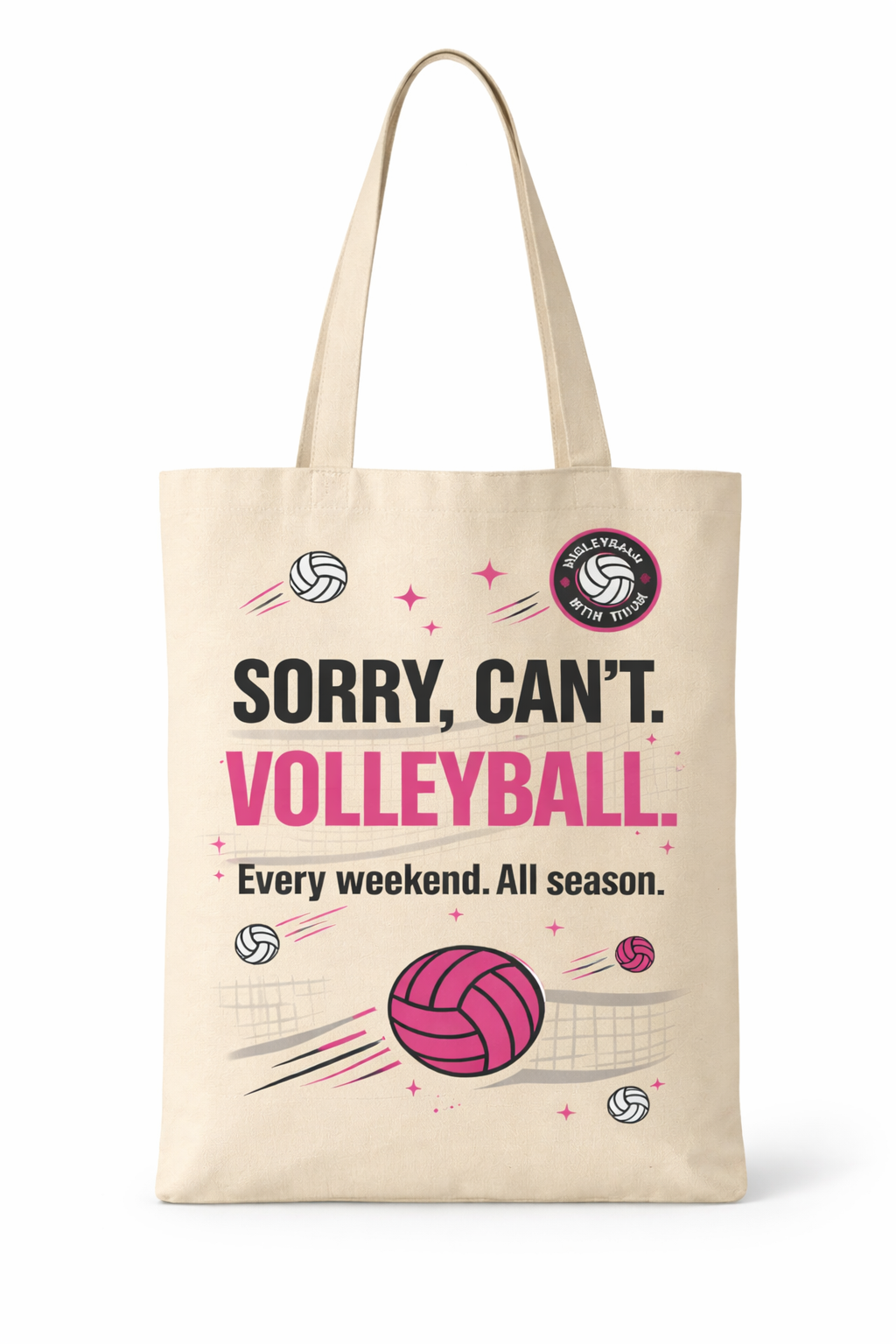 Volleyball Mom Tote Bag – Sorry, Can’t Volleyball Game Day Tote