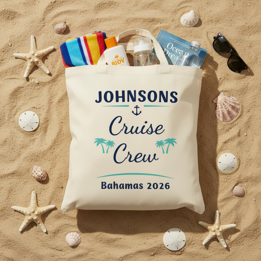 Cruise Crew Tote Beach Flat Lay