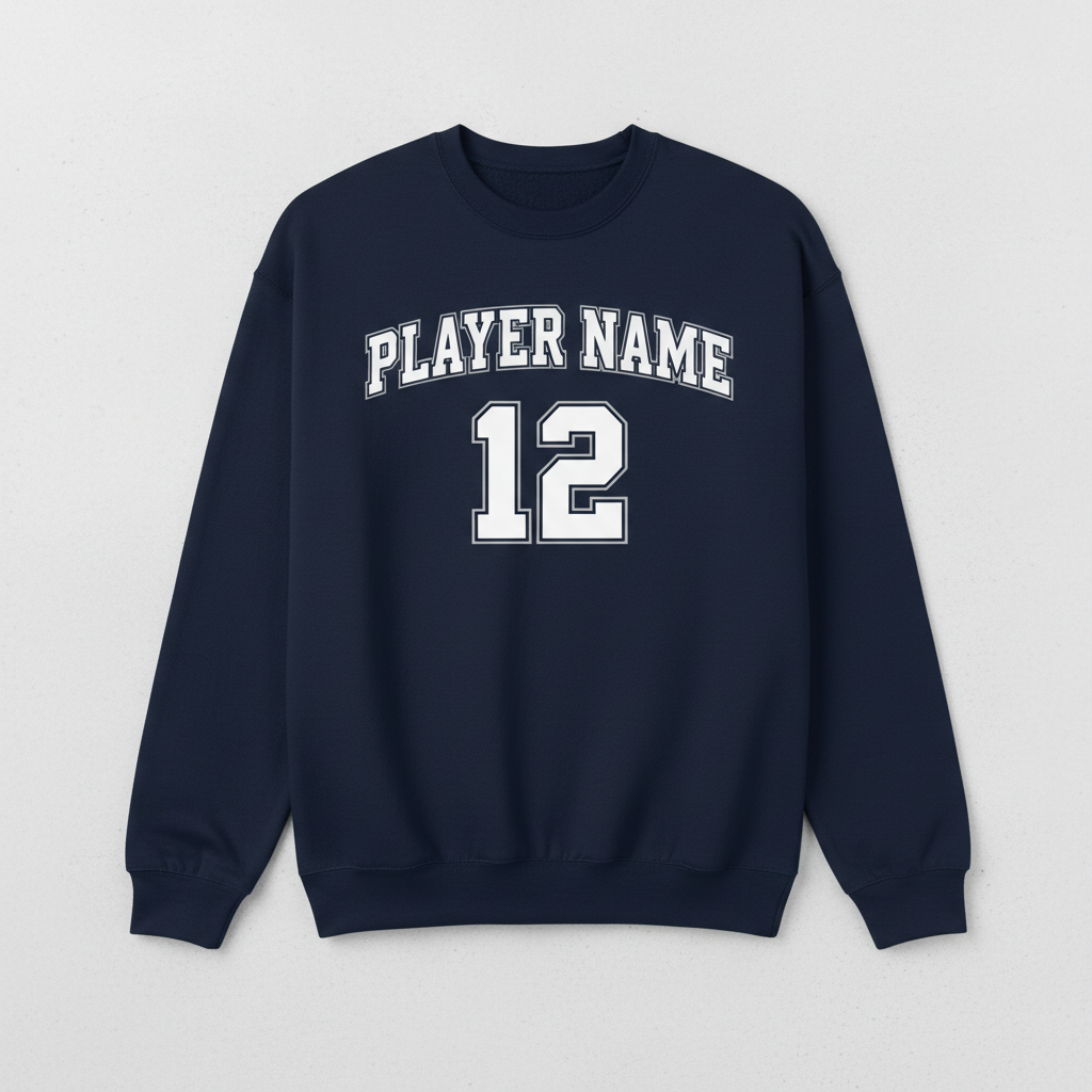 Personalized sports spirit wear sweatshirt mockup