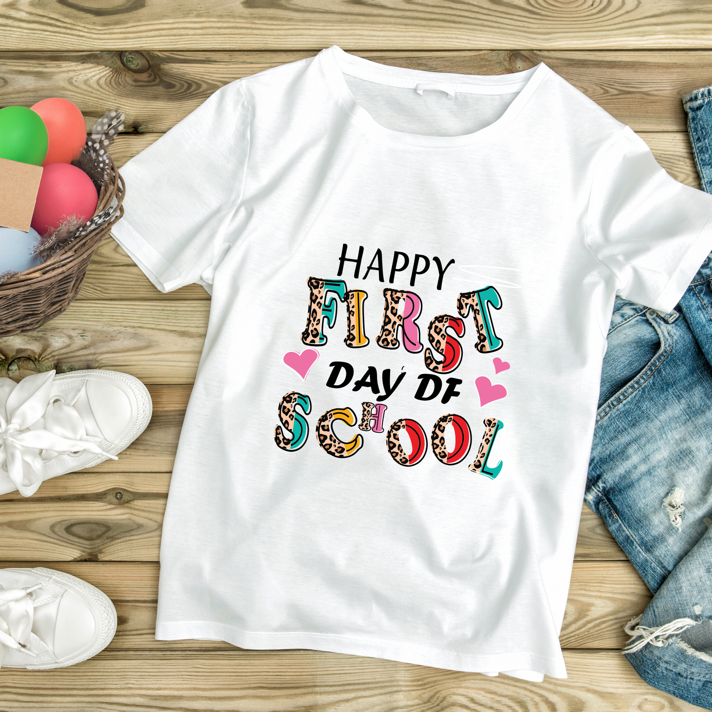 Happy First Day of School Tee – Fun & Colorful Kids Back-to-School Shirt