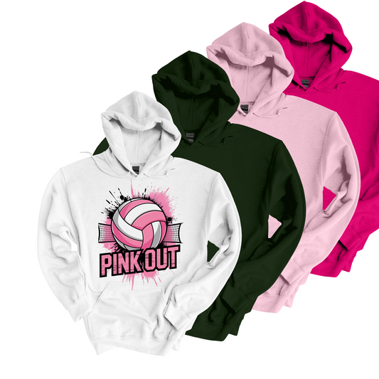 Pink Out Volleyball Sweatshirt & Hoodie – Breast Cancer Awareness Game Day Gear