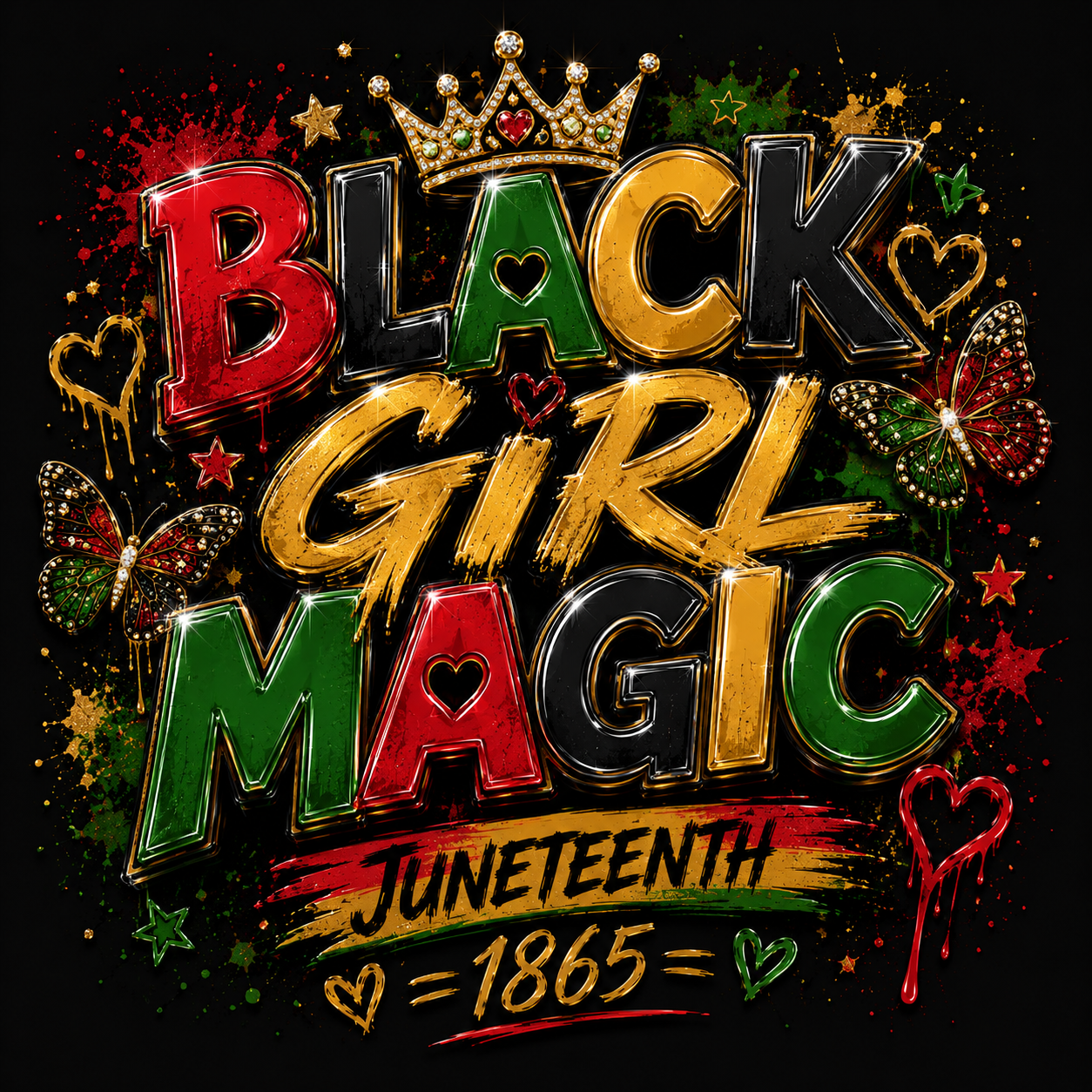 Black Girl Magic Juneteenth Canvas Tote Bag | Black History Tote | Pan-African Colors | Juneteenth Gift
