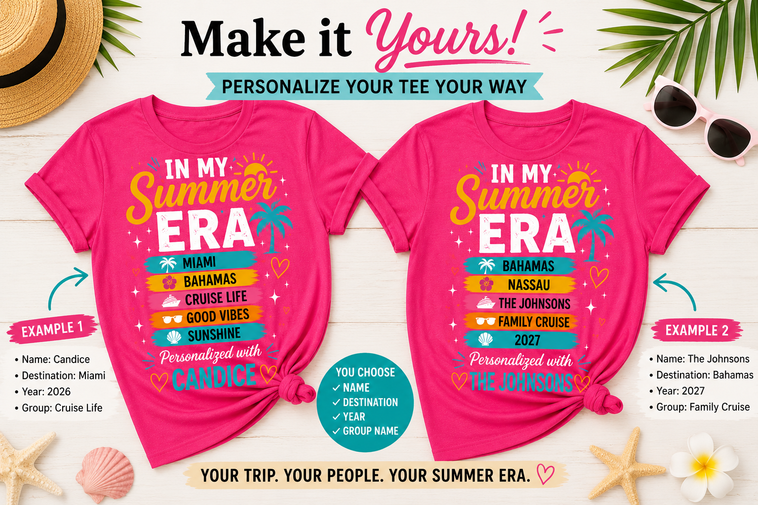 In My Summer Era group vacation matching shirts custom cruise tee front view