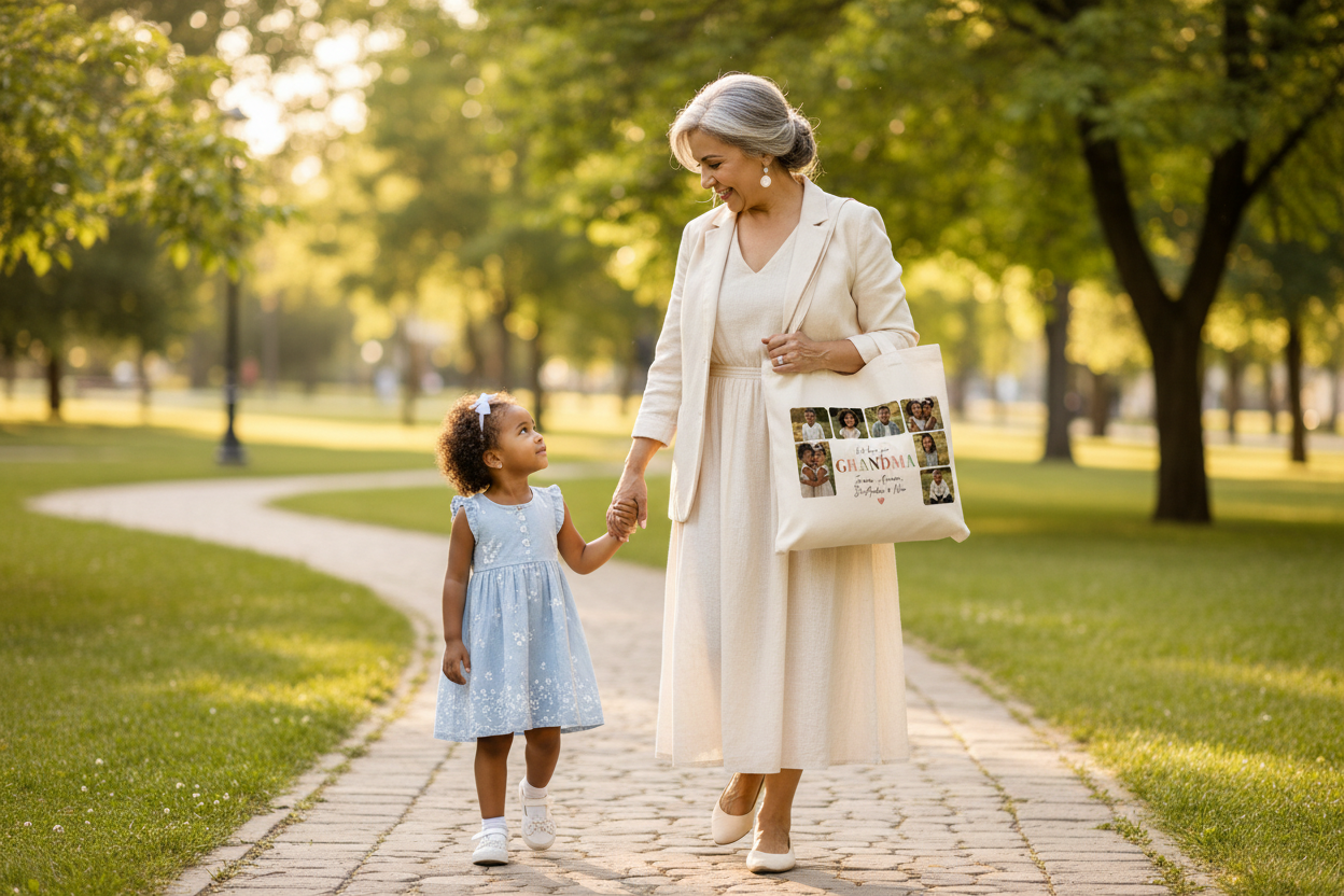 Grandma and Granddaughter in the Park