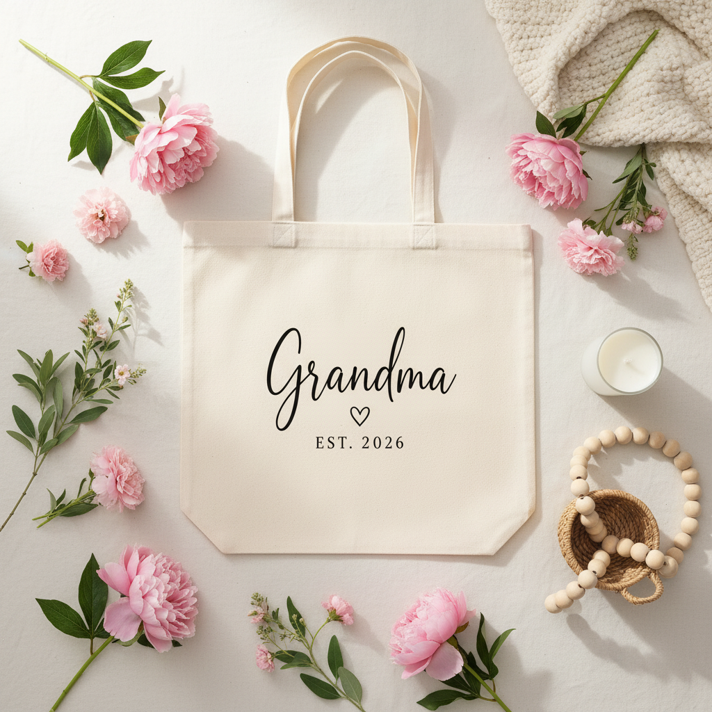 Grandma Tote Flat Lay