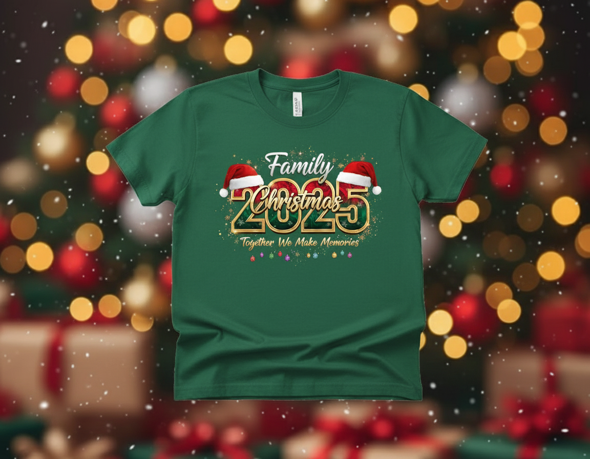 Green T-Shirt Christmas Mockup