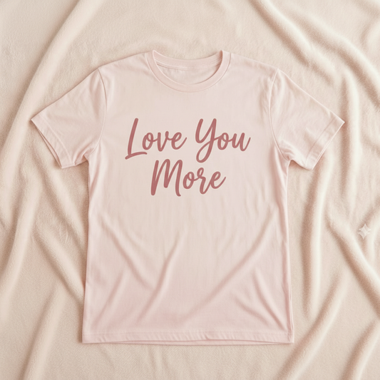 Love You More Light Pink T-Shirt Mockup