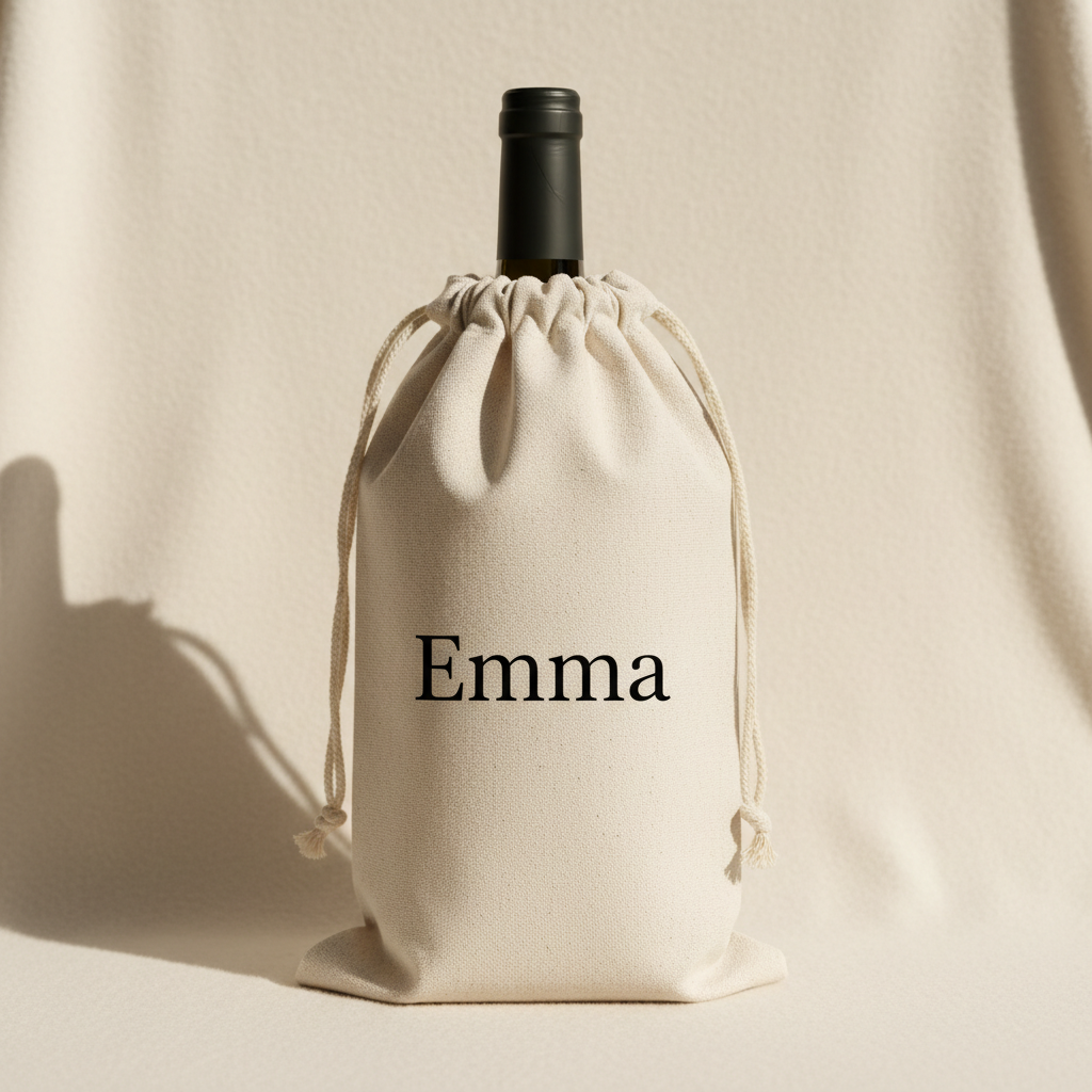 Personalized canvas wine bag mockup