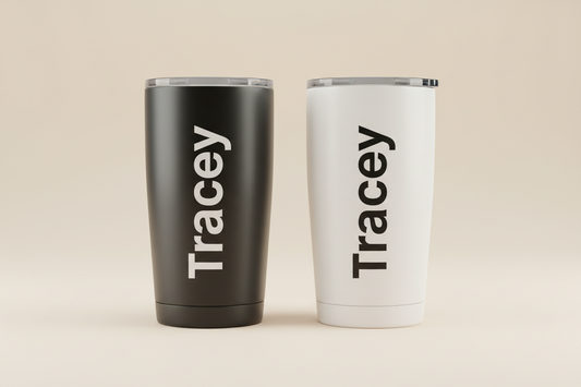 Personalized stainless steel tumblers product mockup