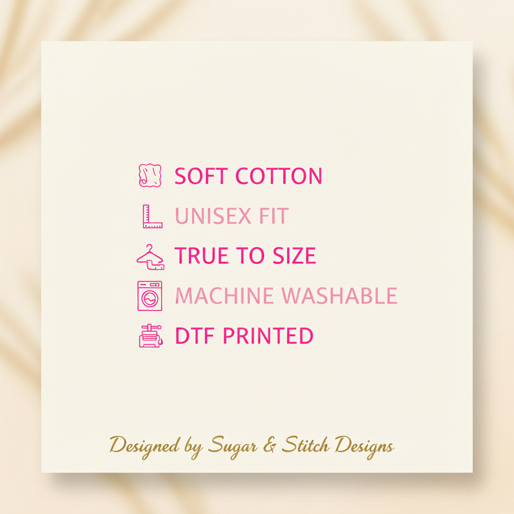 Size & Material Info Graphic – Hot Pink Brand Colors