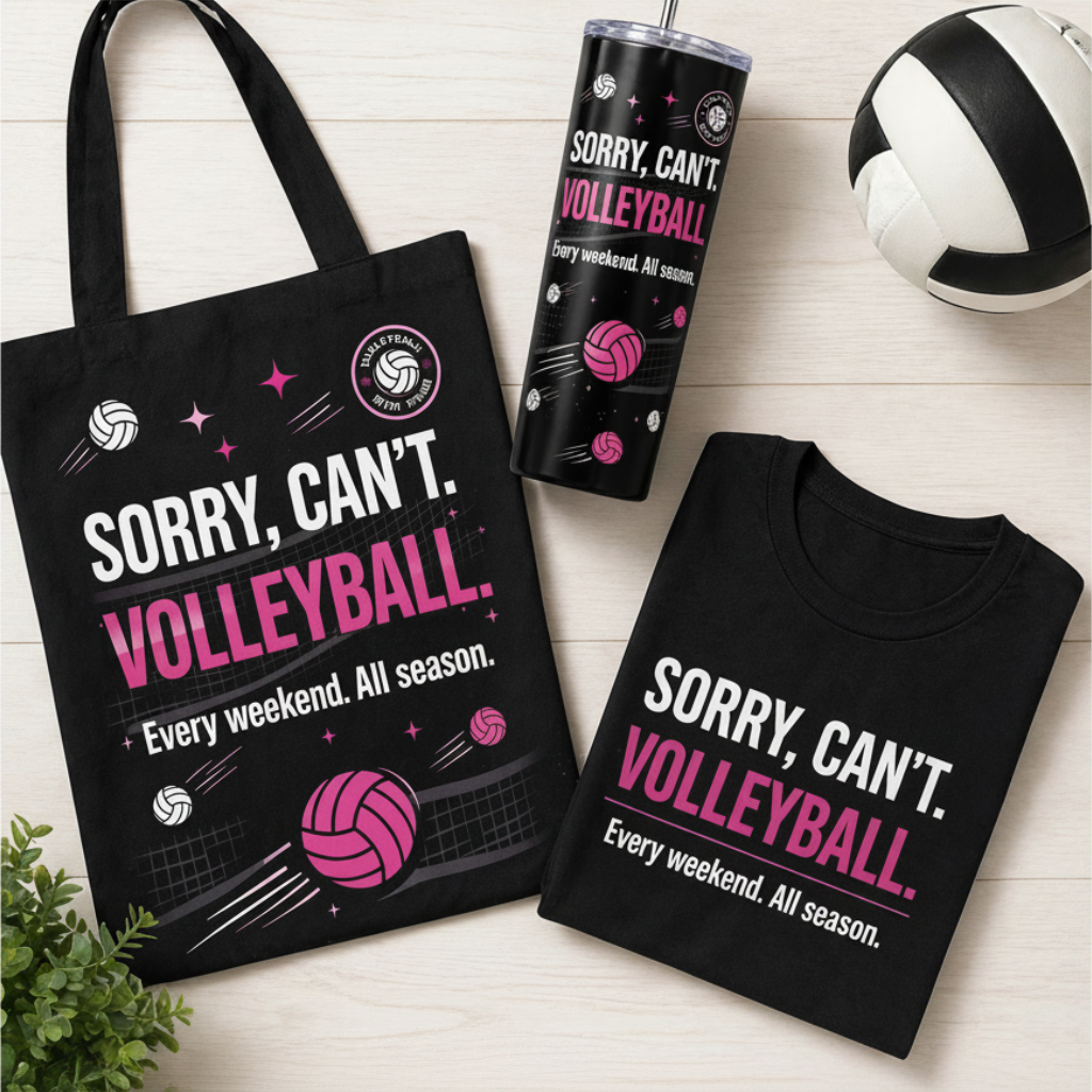 Volleyball mom bundle with shirt tumbler and tote bag