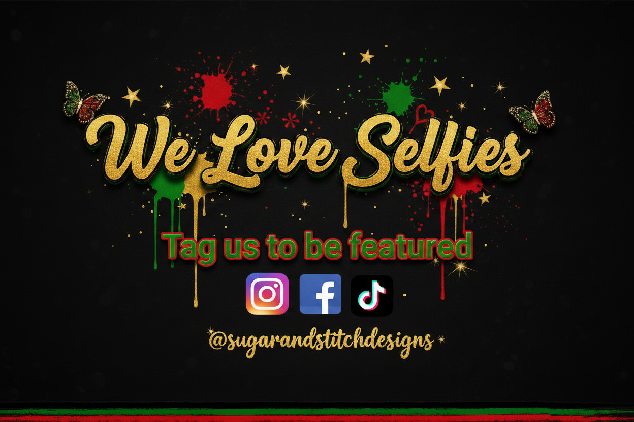 We Love Selfies Banner with Social Media Logos