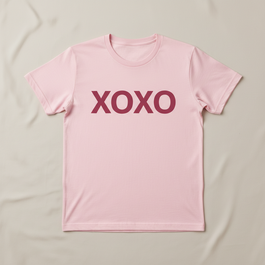 XOXO Light Pink T-Shirt Mockup
